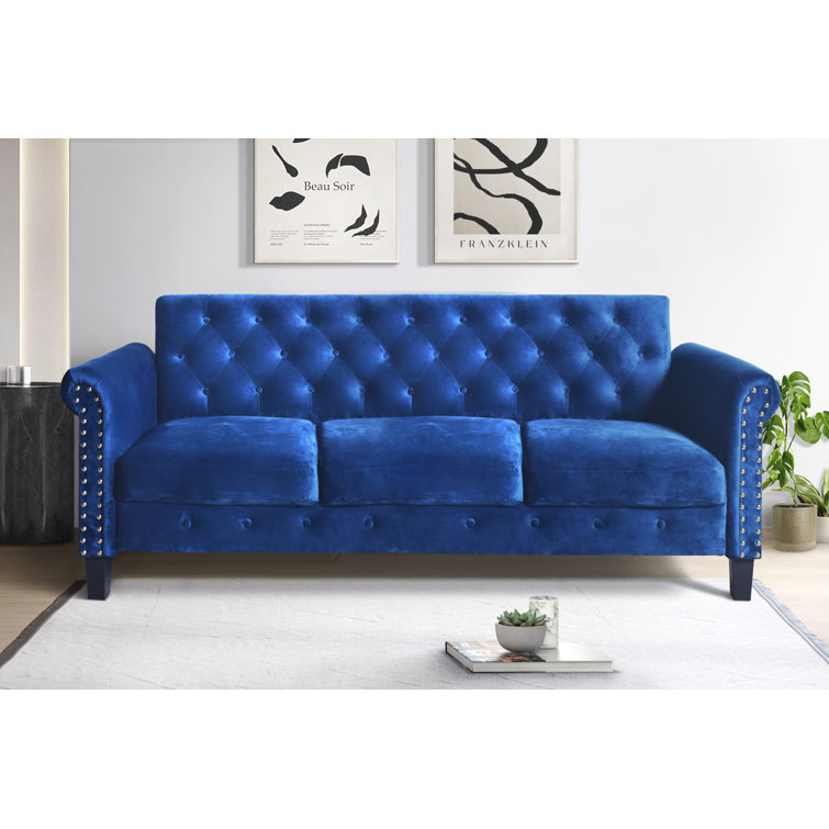Luevano Casper Velvet Rolled Arm Sofa(seating only)