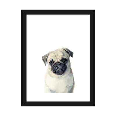 Chiot carlin par Watercolor Luv - reproduction d'art