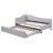 Twin Size Upholstered L-Shaped Upholstered Daybed With Pop Up Trundle, Gray-787109792