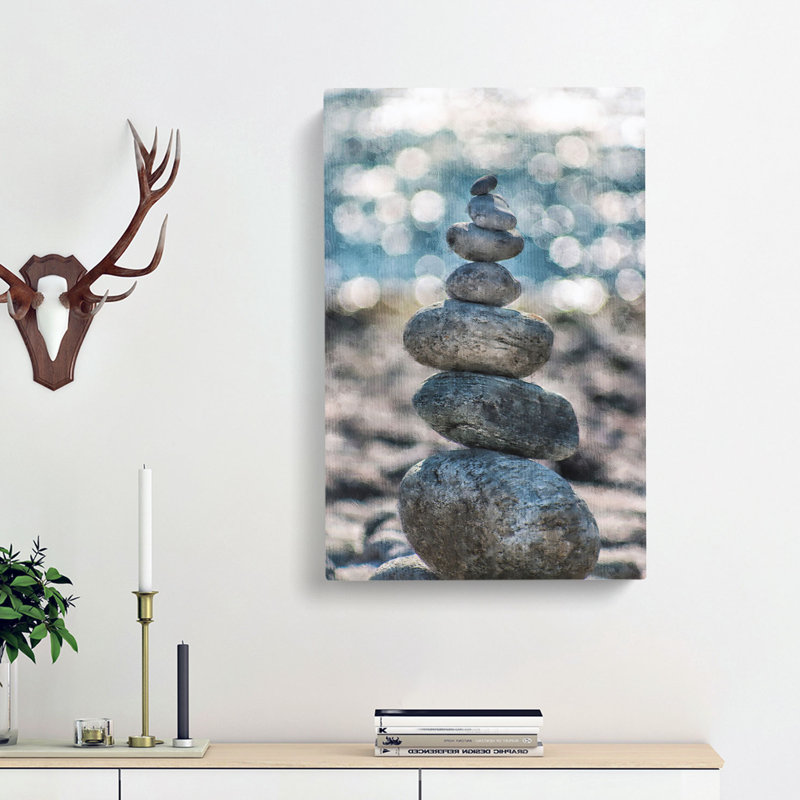 Stacked Zen Stones - Wrapped Canvas Print, 76cm H x 50cm W x 3cm D