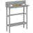 Outdoor Bar Table with Built-in Footrest, Slatted Top, Grey