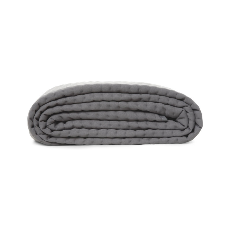 Hoshi Polyester Solid Colour Bedspread with Pillowcases, Anthracite Grey