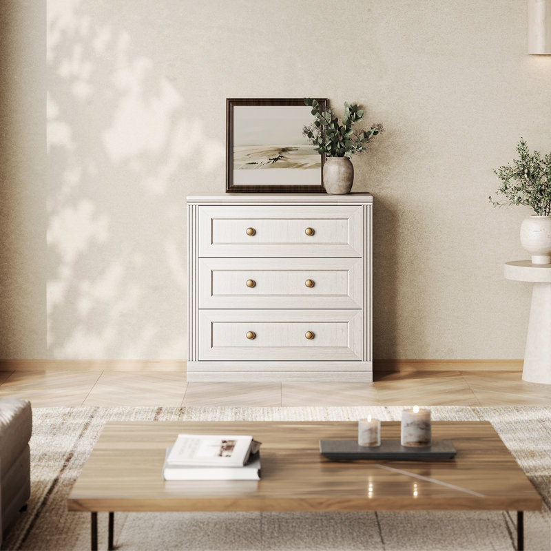 Armoire de rangement modulaire à 3 tiroirs avec portes (ensemble de 1), blanc, Blanc
