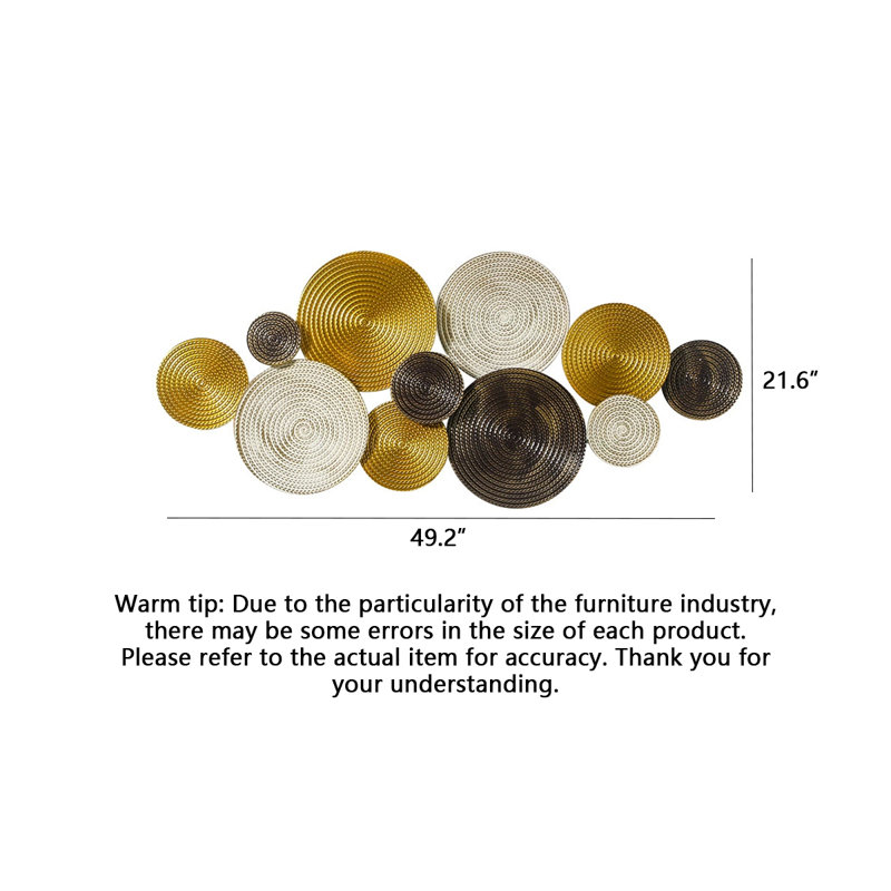 Luxury-lite ironwork round wall hanging decoration piece