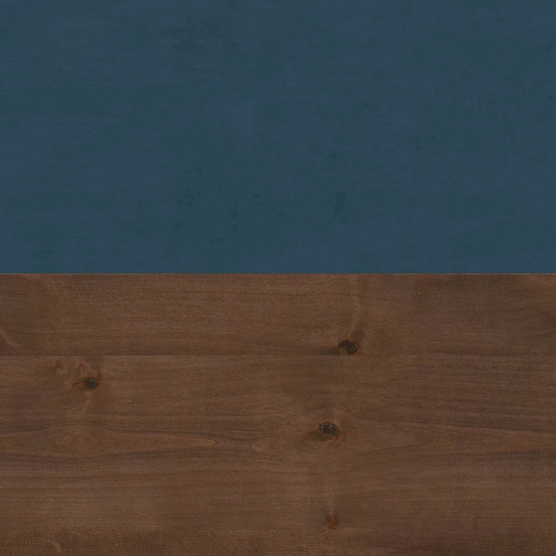 Armoire modulaire à 2 portes, aucun assemblage requis, denim bleu et finition whisky