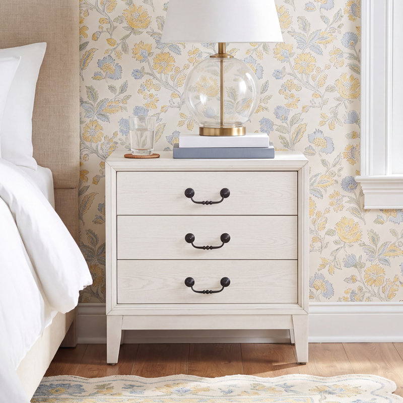 Bartlett 3 Drawer Nightstand, White