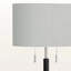 Lampe sur pied H 60 po Patwin, nickel métallique et abat-jour gris