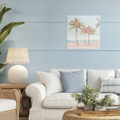 Palmiers délavés sur toile de plage, design par Amber Sterling