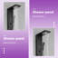 Système de panneau de tour de douche à inverseur 6 voies avec pomme de douche à pluie, baguette de douche et lumière DEL en noir mat-93249638