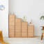 Solid Oak Bedside Table Storage Cabinet for Living Room - Free-Standing Corner Cabinets Storage Table-Four Drawers