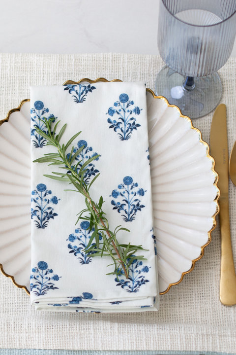 Coastal Block Print Napkins