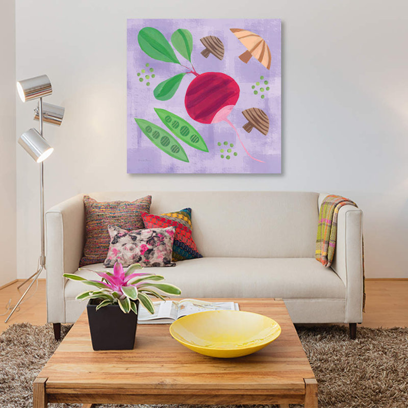 «Veggie Time III», reproduction sur toile, H 12 po x l 12 po x P 1,5 po, Papier d'art encadré noir, Pas de tapis