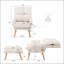Fauteuil d'appoint confortable avec repose-pieds, fauteuil en tissu avec pieds en bois et dossier réglable pour une assise polyvalente
