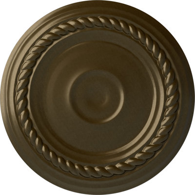 Endurathane Small Alexandria Ceiling Medallion, 7 7/8"OD x 3/4"P (Fits Canopies up to 4 5/8"), Hand-Painted Brass Finish