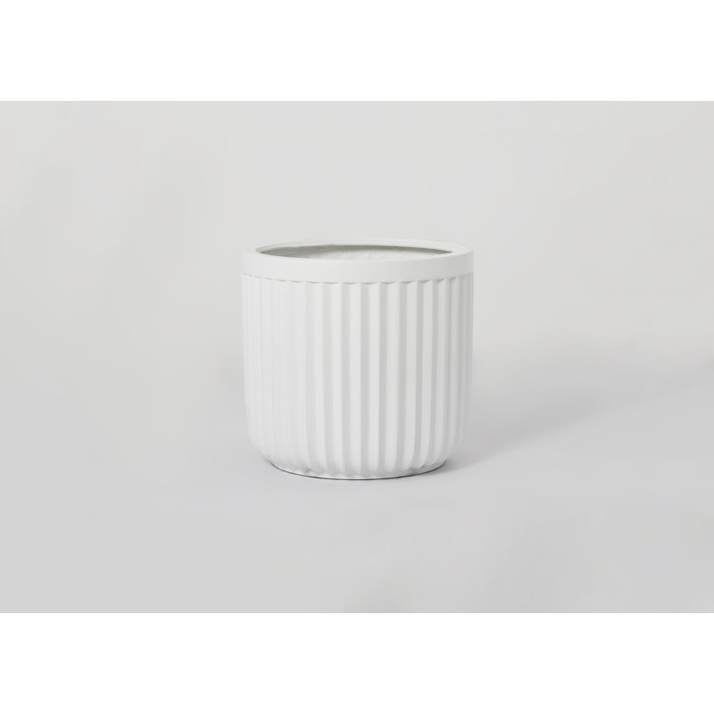 Launcest Handmade Pot Planter, White, 12.5" H x 13.75" W x 13.75" D