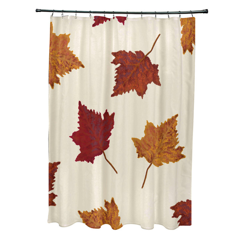 Rideau de douche simple Odling, Blanc cassé / rouille