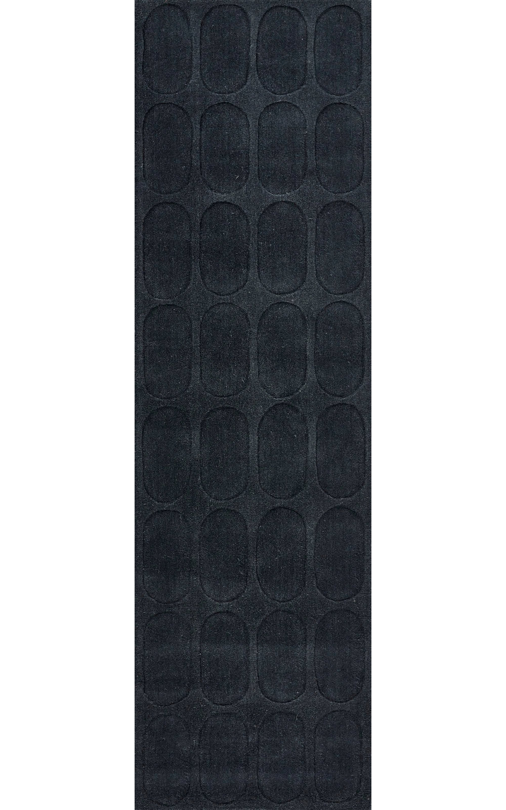 Mazzi Navy Hand-Loomed Geometric Wool Rug, Runner 2'3" x 8'