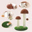 Mushroom cat scratching board with natural sisal scratching posts and interactive toy balls