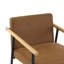 Tabouret de comptoir de 2 po au design Mid-Century, noir et brun, structure en métal, siège d'évier souple, bois naturel, largeur 2 et profondeur moderne 2, finition brun rougeâtre, structure, coussins confortables, massif 300