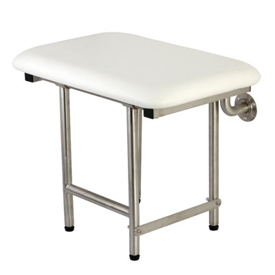 Kingston Brass Sosteno 22-Inch X 16-Inch Wall Mount Fold Down Shower Seat with Legs Support