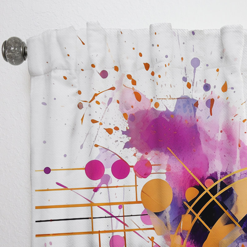 Betony Purple Gold Whispered Abstractions II - Abstract Curtain - Velvet Room Darkening - 1 panel, 52" W x 120" L