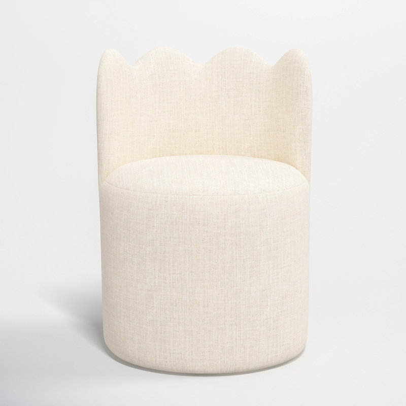 Wavy Back Dining Chair, Classic Talc Linen