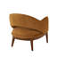 Cole And Grey Polyester Curved Back Living Room Accent Chair With Wooden Frame