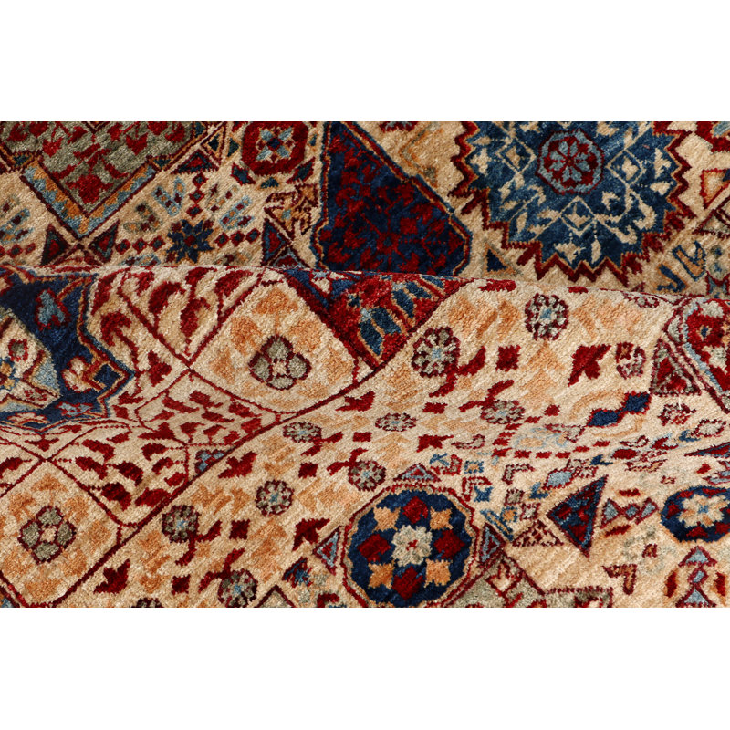 Handwoven High-Quality Light Blue/Red/Navy/Beige Area Rug