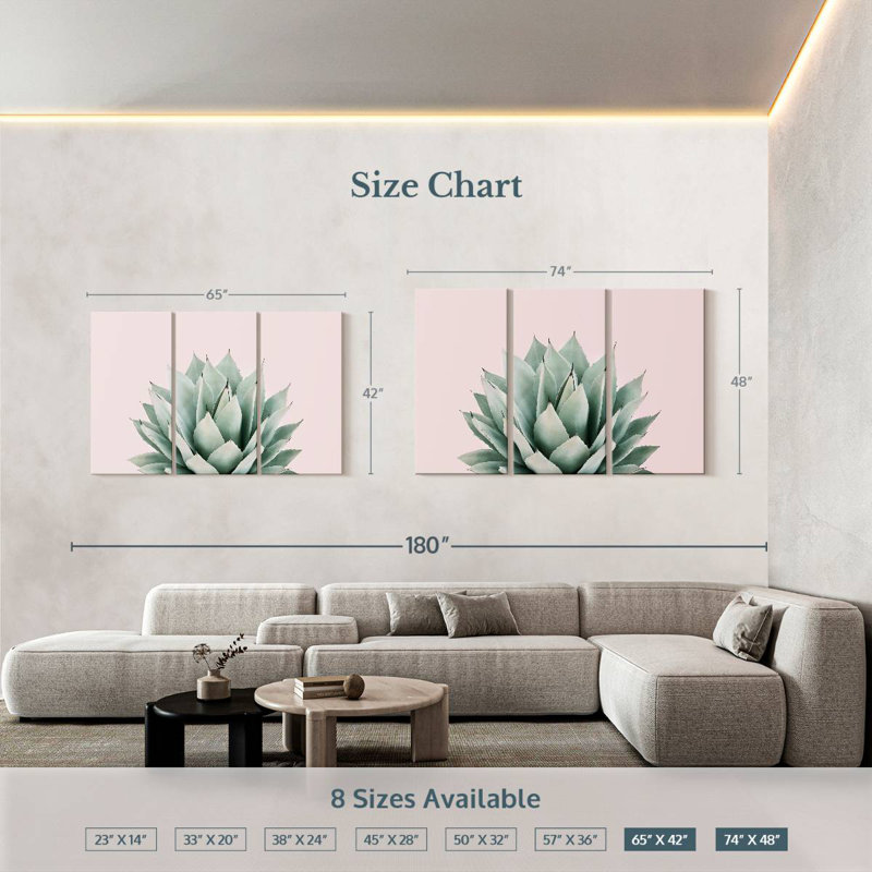Harnek Blush Agave, 42" H x 65" W