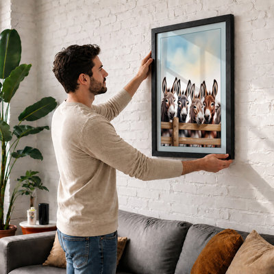 Donkey Friends Farmhouse - Framed Print