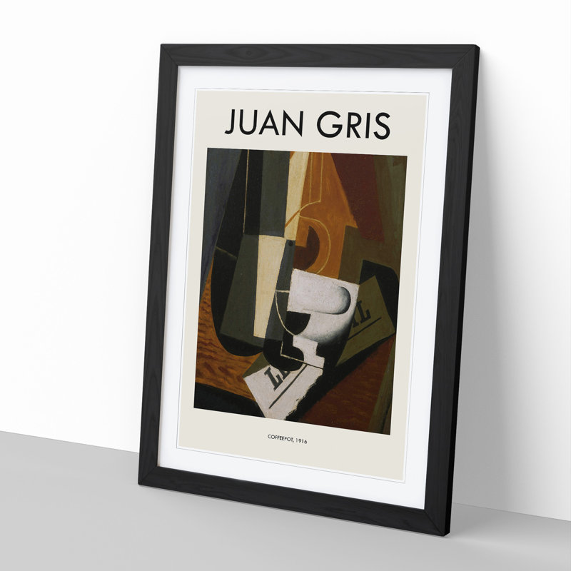 Coffeepot by Juan Gris - Picture Frame Art Prints, Black, 48cm H x 36cm W x 2cm D