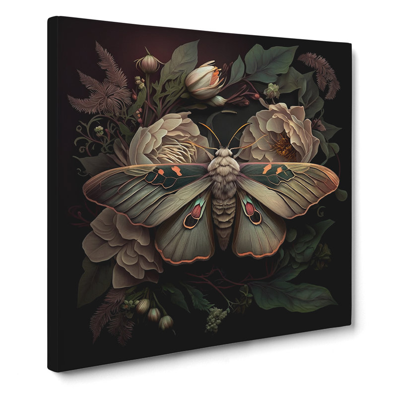 Moth - Wrapped Canvas, 35cm H x 35cm W x 3cm D