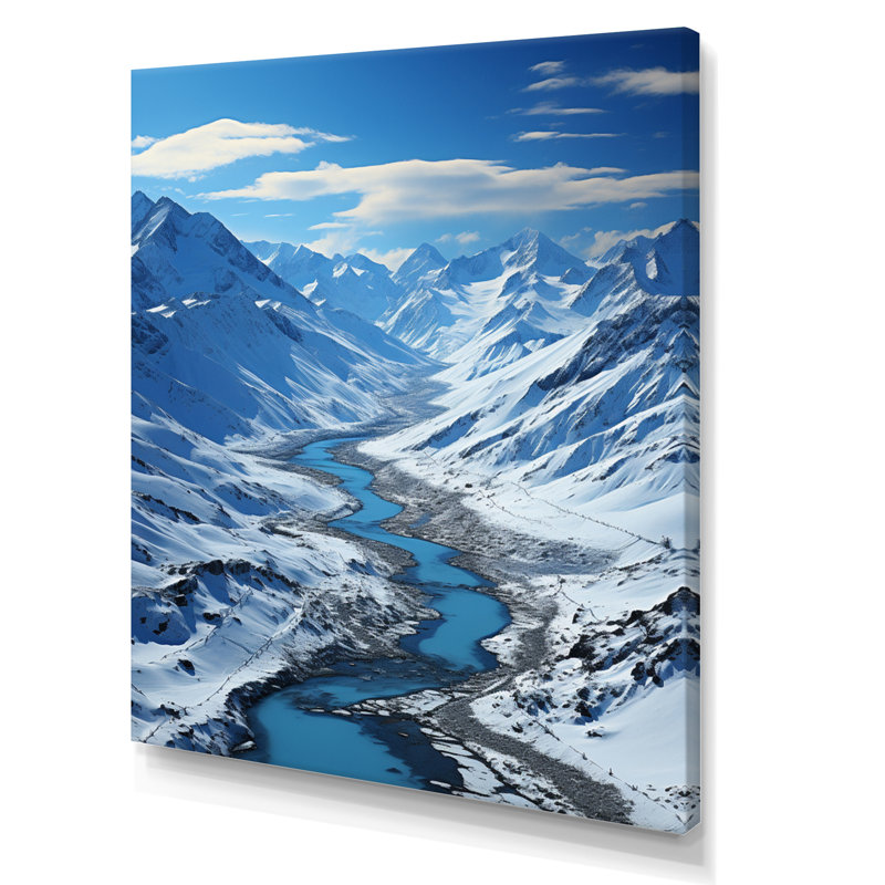 Burchinal Alaska Glacial Flow II - impression, H 32 po x l 16 po x P 1 po, Toile tendue