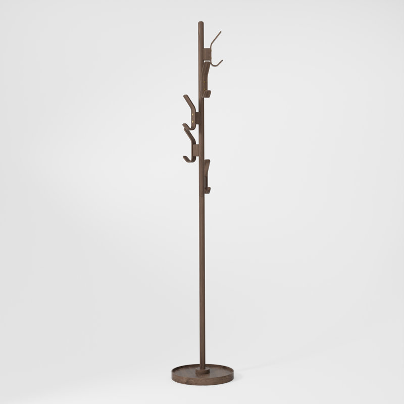 Phillipa Coat Stand, 5 double hooks, freestanding, Brown