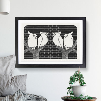 Four Crowned Cockatoos by Samuel De Mesquita - Picture Frame Painting