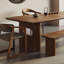 Table de salle à manger rectangulaire en bois massif brun-329547486