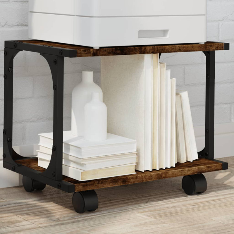 33.5cm H x 41cm W Printer Stand, Smoked Oak