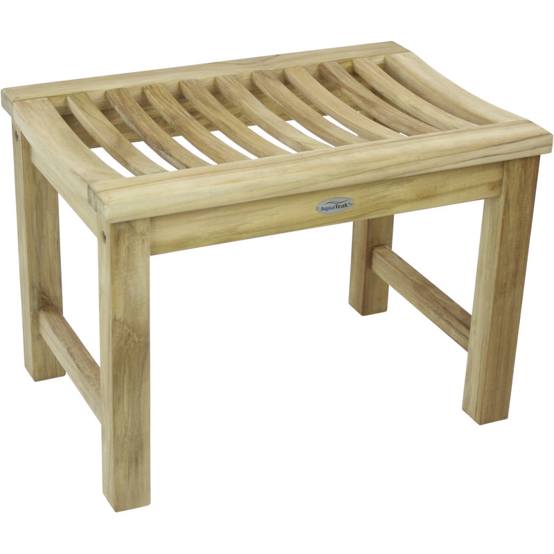 24" Natural Teak Wood Indoor Outdoor Bench