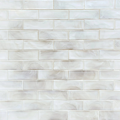 Carreau de mosaïque en verre émaillé blanc chaud 12 po x 12 po (1 pied carré / pièce)
