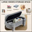 Banc rembourré avec rangement rabattable et pieds robustes-785931348