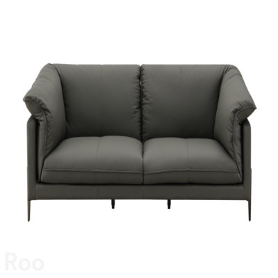 Black Top Grain Leather Sofa