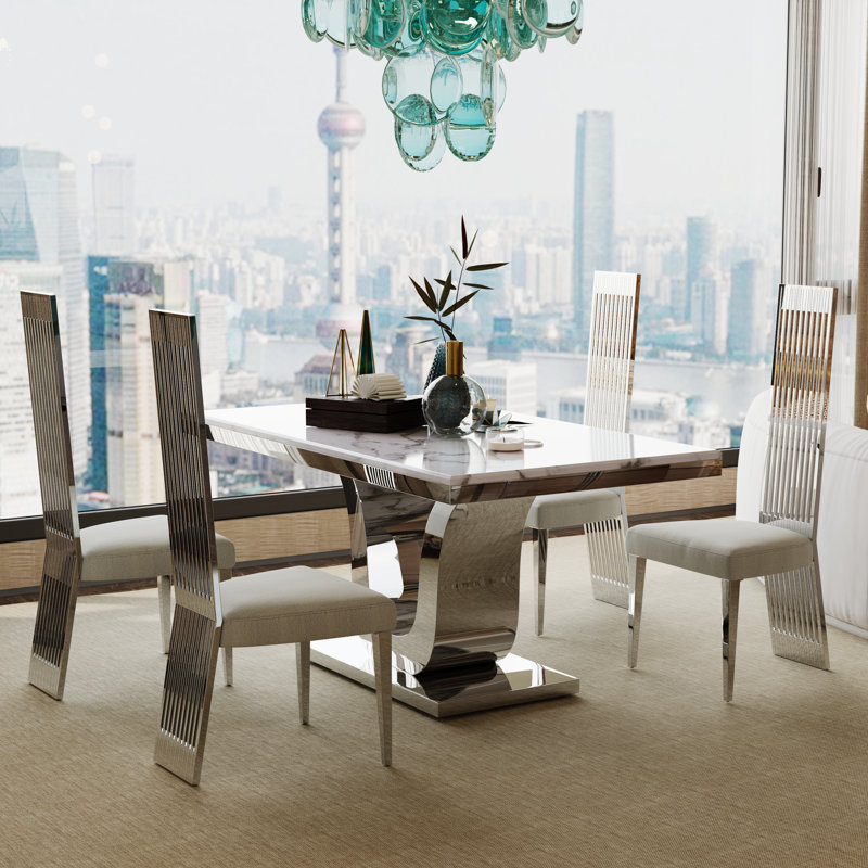 Ensemble de table de salle à manger 7 pièces Modern Luxury, 7 pièces : table, 6 chaises
