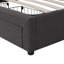 Grey Linen 6FT Super King Upholstered Bed with LED Lighting, Hydraulic Storage, Drawers, Stowable Foam Headboard, 180x200 cm