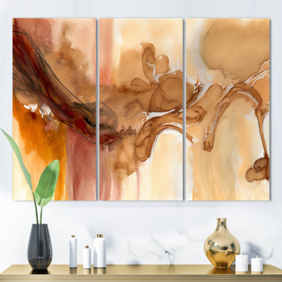 «River in the Redend Point Canyon III», ensemble d'art mural sur toile à encre liquide abstraite