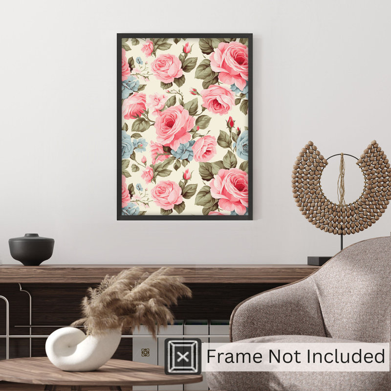 «Floral Rose Flowers IV», reproduction d'art non encadrée, H 30 po x l 20 po