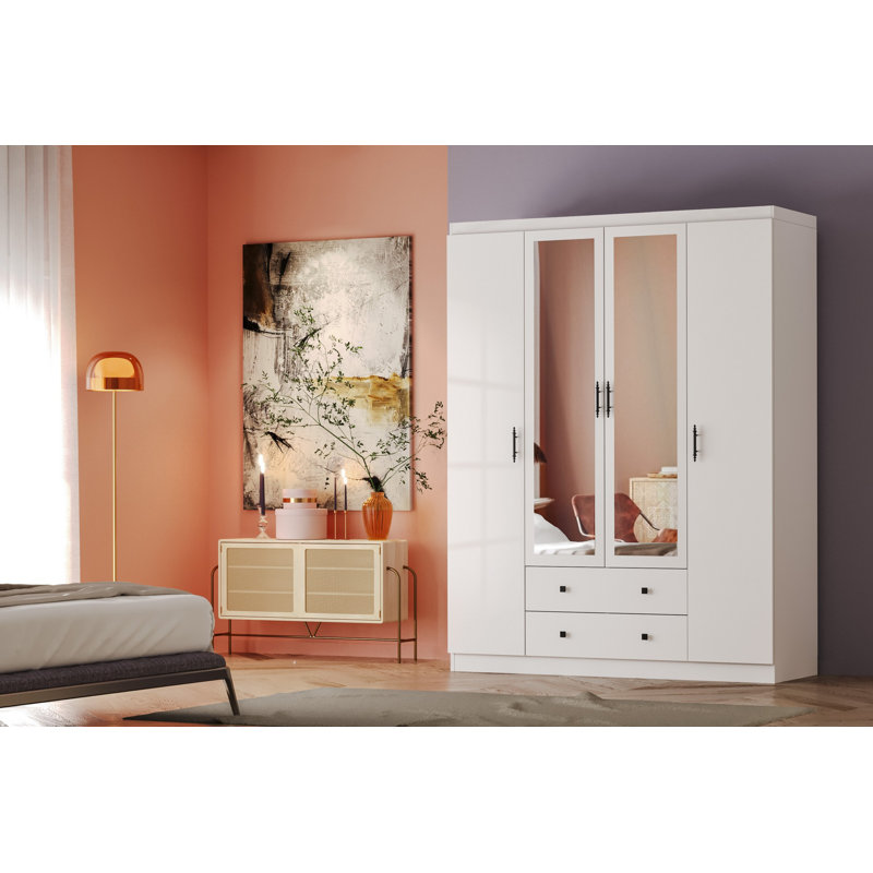 Berend 4 Door Manufactured Wood Wardrobe