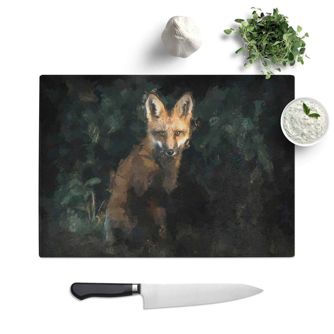 Tempered Glass Portrait of a Fox Chopping Board