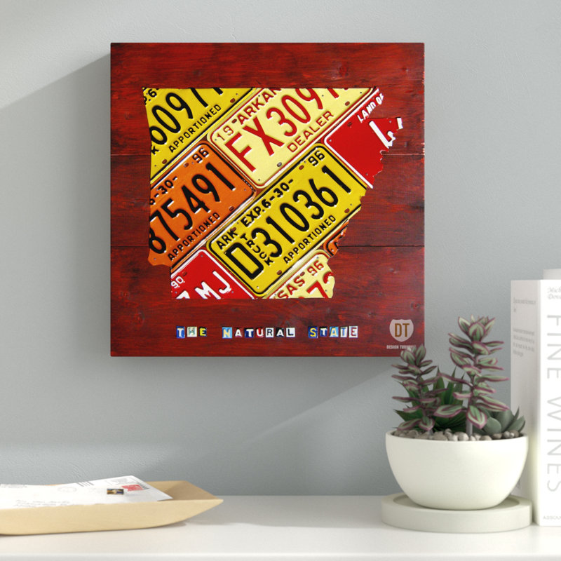 « arkansas map », impression sur toile tendue, H 14 po x l 14 po x P 2 po