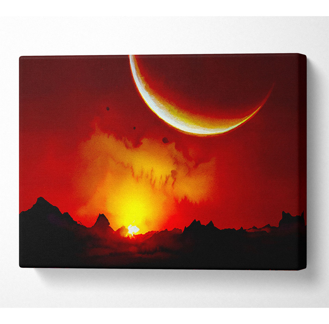 Roter Sonnenaufgang auf dem Mars - Kunstdrucke auf Leinwand