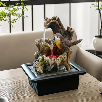 [Zen Rabbit Fountain] Zen & Nature Rabbit Tabletop Water Fountain | Quiet Pump | Promotes Focus, Creativity, Promote Sleep | Reminder To Pause | Home Or Desk